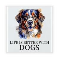 Cadeau tegel hondenliefhebber - Golden Retriever hond - keramiek - waterverf - 15 x 15 cm Cadeau tegel hondenliefhebber - Golden Retriever hond - keramiek - waterverf - 15 x 15 cm
