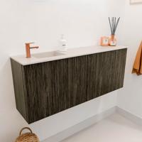 Toiletmeubel Mondiaz Joya Dlux | 100 cm | Meubelkleur Shadow | Faye wastafel Meli Wasbak Links | 1 kraangat
