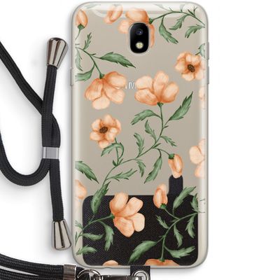Peachy flowers: Samsung Galaxy J7 (2017) Transparant Hoesje met koord