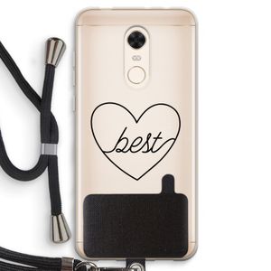 Best heart black: Xiaomi Redmi 5 Transparant Hoesje met koord