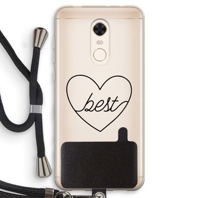 Best heart black: Xiaomi Redmi 5 Transparant Hoesje met koord