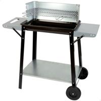 Kolenbarbecue met wielen Aktive Geëmailleerd metaal 90 x 85 x 32 cm Zwart