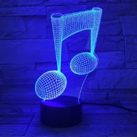 Muziek Opmerking 3D visuele licht Touch kleurrijke veranderende decoratieve tafel lamp LED nachtlampje