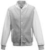 Just Cool JH043 Varsity Jacket - Heather Grey - XXL