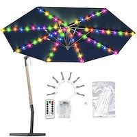 patio paraplu lichtslingers outdoor 104 leds 16 kleuren 4 modi batterij-aangedreven draadloze paraplu licht afstandsbediening waterdichte outdoor pole verlichting voor patio parasols camping tenten Lightinthebox