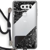 Zwart marmer: LG V30 Transparant Hoesje met koord