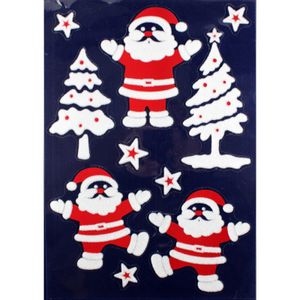 1x Kinderkamer kerst raamstickers kerstmannetjes 28,5 x 40 cm   -