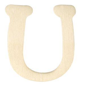 Houten letter U 4 cm