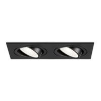 Mallorca LED inbouwspot - IP20 - Kantelbaar - 8 Watt 690 Lumen - 6500K Daglicht wit - Dubbel - GU10 - Dimbaar - Rechthoek - Voor binnen - Zwart