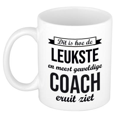 Meest geweldige Coach eruitziet - Cadeau koffiemok - beker - wit - 300 ml - verjaardag / bedankt