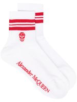 Alexander McQueen chaussettes à rayures - Blanc - thumbnail