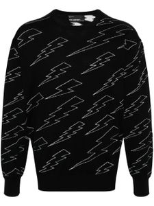 Neil Barrett pull à motif Thunderbol en intarsia - Noir