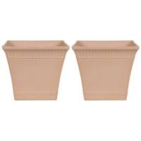 Beliani - PSATHA - Bloempot set van 2 - Roze - 41 cm - Stenenmix