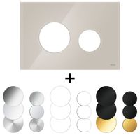 Drukplaat Front En Toetsen TECE Loop Voor WC-Bediening Glas Lichtbeige