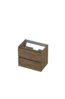 Onderkast INK 2 laden greeploos met houten keerlijst 60 cm x 40 cm x 52 cm Naturel eiken 1257003