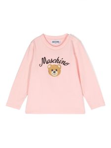 Moschino Kids sweat à logo brodé - Rose