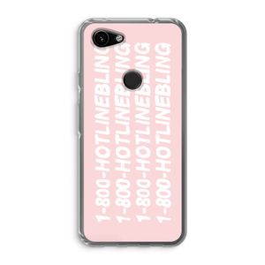 Hotline bling pink: Google Pixel 3a Transparant Hoesje