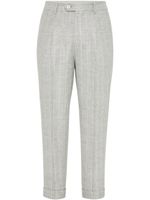 Brunello Cucinelli pantalon à fiens rayures - Gris