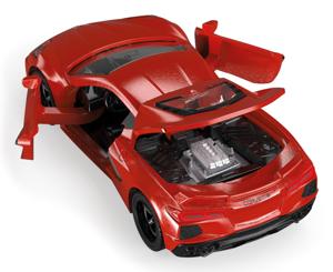 Siku Chevrolet Corvette Stingray speelgoedauto 1:50 metaal/plastic rood motokap en deuren kunnen open verwisselbare wielen