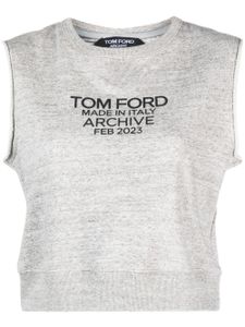 TOM FORD débardeur en coton à logo imprimé - Gris