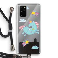 Vliegende eenhoorn: Samsung Galaxy S20 Plus Transparant Hoesje met koord - thumbnail