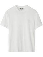 Miu Miu t-shirt en coton à logo brodé - Blanc