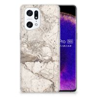 OPPO Find X5 Pro TPU Siliconen Hoesje Marmer Beige - thumbnail