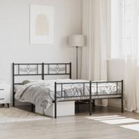 Bedframe met hoofd- en voeteneinde metaal zwart 120x190 cm