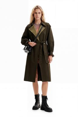 Oversized trenchcoat met riem - GREEN - XL Oversized trenchcoat met riem - GREEN - XL