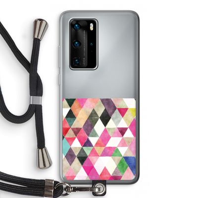 Gekleurde driehoekjes: Huawei P40 Pro Transparant Hoesje met koord