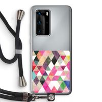 Gekleurde driehoekjes: Huawei P40 Pro Transparant Hoesje met koord