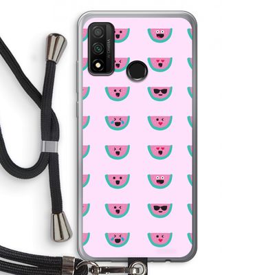 Smiley watermeloenprint: Huawei P Smart (2020) Transparant Hoesje met koord