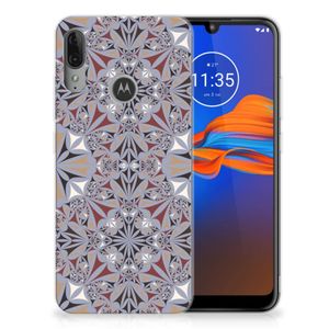 Motorola Moto E6 Plus TPU Siliconen Hoesje Flower Tiles