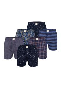 Phil & Co Phil & Co 6-Pack Wijde Boxershorts Heren Geweven Katoen Multipack 6-Pack