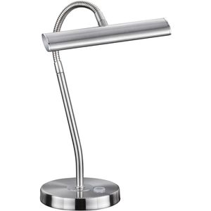 LED Bureaulamp - Trion Curty - 4W - Warm Wit 3000K - Dimbaar - Rond - Mat Nikkel - Aluminium