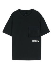 Emporio Armani Kids t-shirt à logo brodé - Bleu