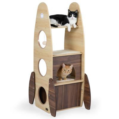 Kattenboom Grote Krabpaal Met Twee Kattenhuisjes En Zitstok Bovenop Krabpaal Voor Katten