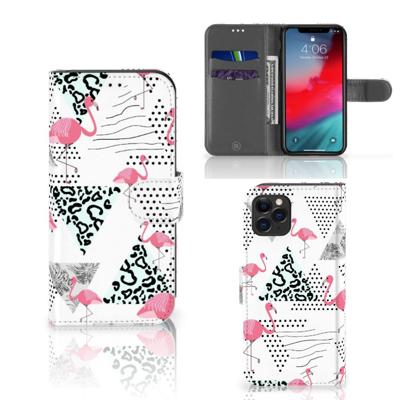 Apple iPhone 11 Pro | Telefoonhoesje | Met pasjeshouder | Flamingo Triangle