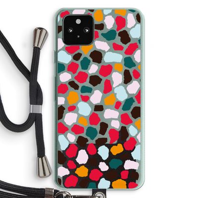 Colored Giraffe: Pixel 5a 5G Transparant Hoesje met koord