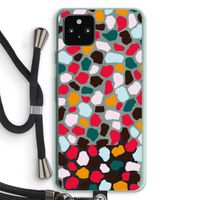 Colored Giraffe: Pixel 5a 5G Transparant Hoesje met koord