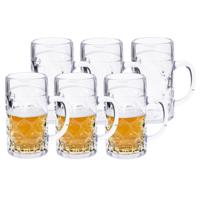 Bierpul/bierglas - 6x - transparant - onbreekbaar kunststof - 500 ml