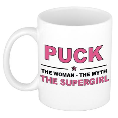 Puck cadeau mok - Woman Myth Supergirl - naam koffiemok - 300 ml - collega - moederdag