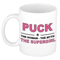 Puck cadeau mok - Woman Myth Supergirl - naam koffiemok - 300 ml - collega - moederdag