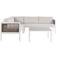 Beliani BORELLO - Loungeset-Wit-Aluminium