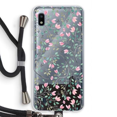 Sierlijke bloemen: Samsung Galaxy A10 Transparant Hoesje met koord