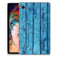 Samsung Galaxy Tab A9 Silicone Tablet Hoes Wood Blue - thumbnail