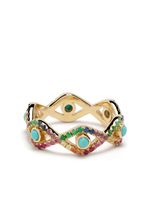 Sydney Evan bague Rainbow Evil Eye Eternity en or 14ct serti de pierres - Multicolore