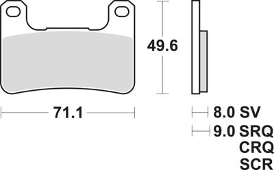 TRW -lucas remblokken "mcb 752" brake pad mcb 752 sv sintered metal