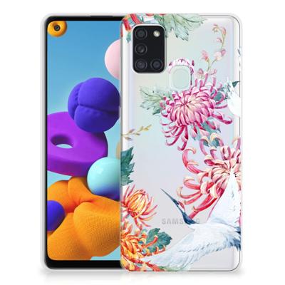 Samsung Galaxy A21s | TPU Hoesje | Bird Flowers