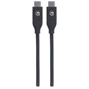 Manhattan USB-kabel USB 2.0 USB-C stekker, USB-C stekker 2.00 m Zwart 355247